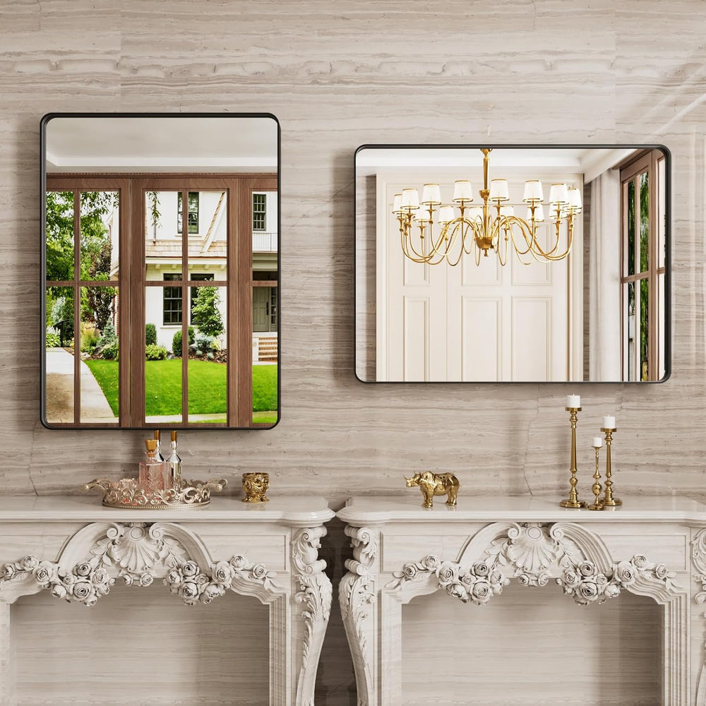 JISOSO Bathroom Vanity Mirror, Black Framed Mirror for Over Sink 20x30