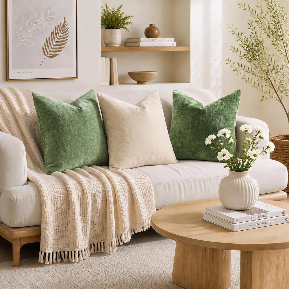 decorUhome Christmas Olive Green Throw Pillow Covers 24X24 Set of 2