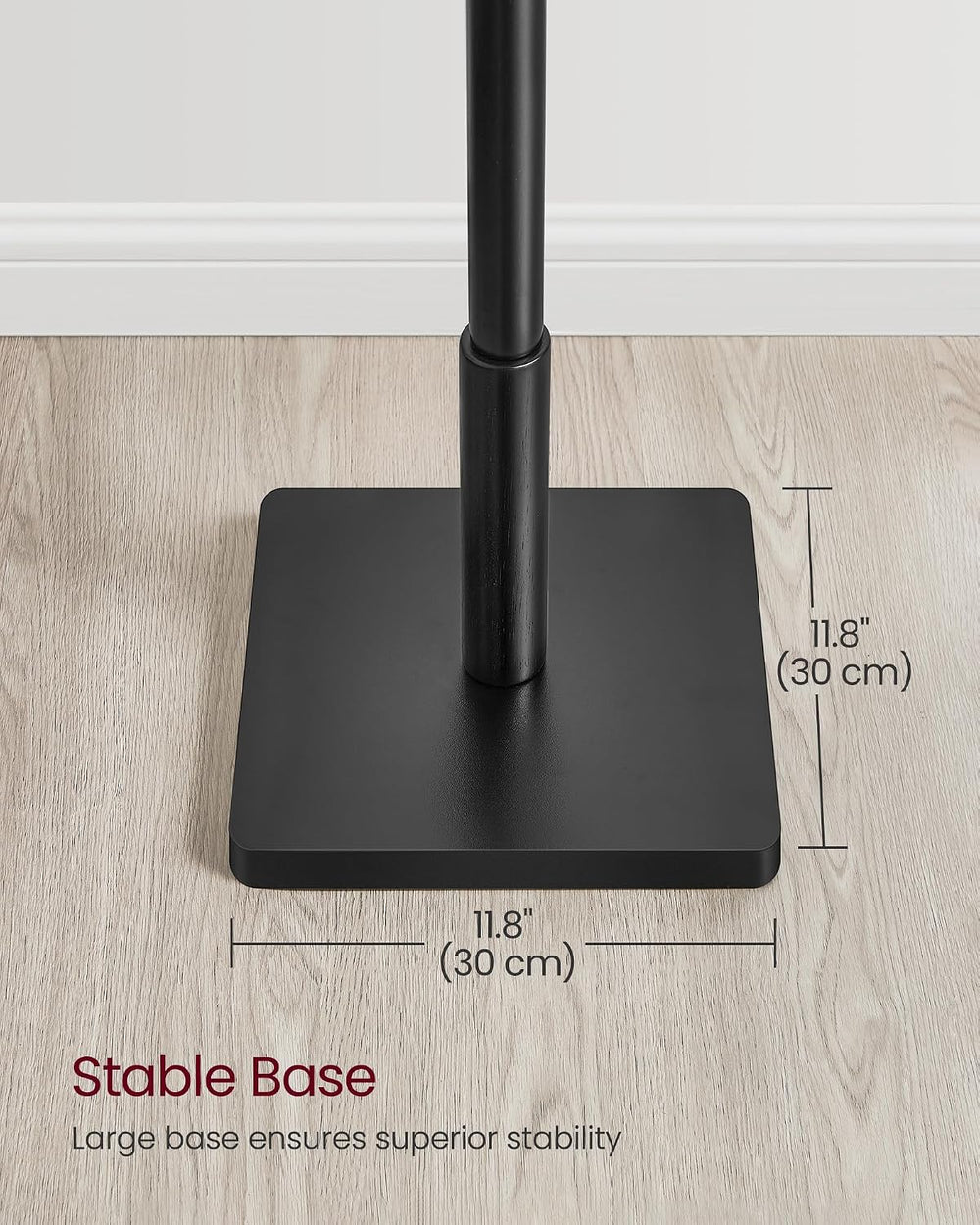 VASAGLE Solid Wood Coat Rack, Free Standing, 8 Hooks, 3 Height Options