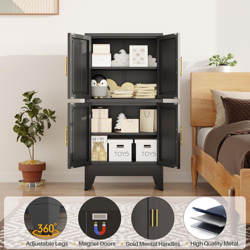 winiowa 47" Tall Kitchen Pantry Cabinet, Metal Storage Cabinet with Door...