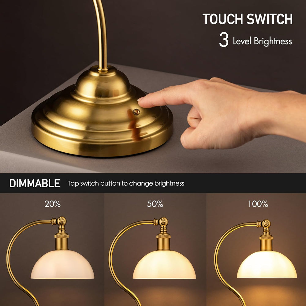 O'Bright Bankers - Cordless LED Table Lamp, Battery-Operated, Rechargeabl...