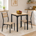 HOMCOM Dining Table Set for 2, Dining Room Set, 3 Piece, Light Wood Grain