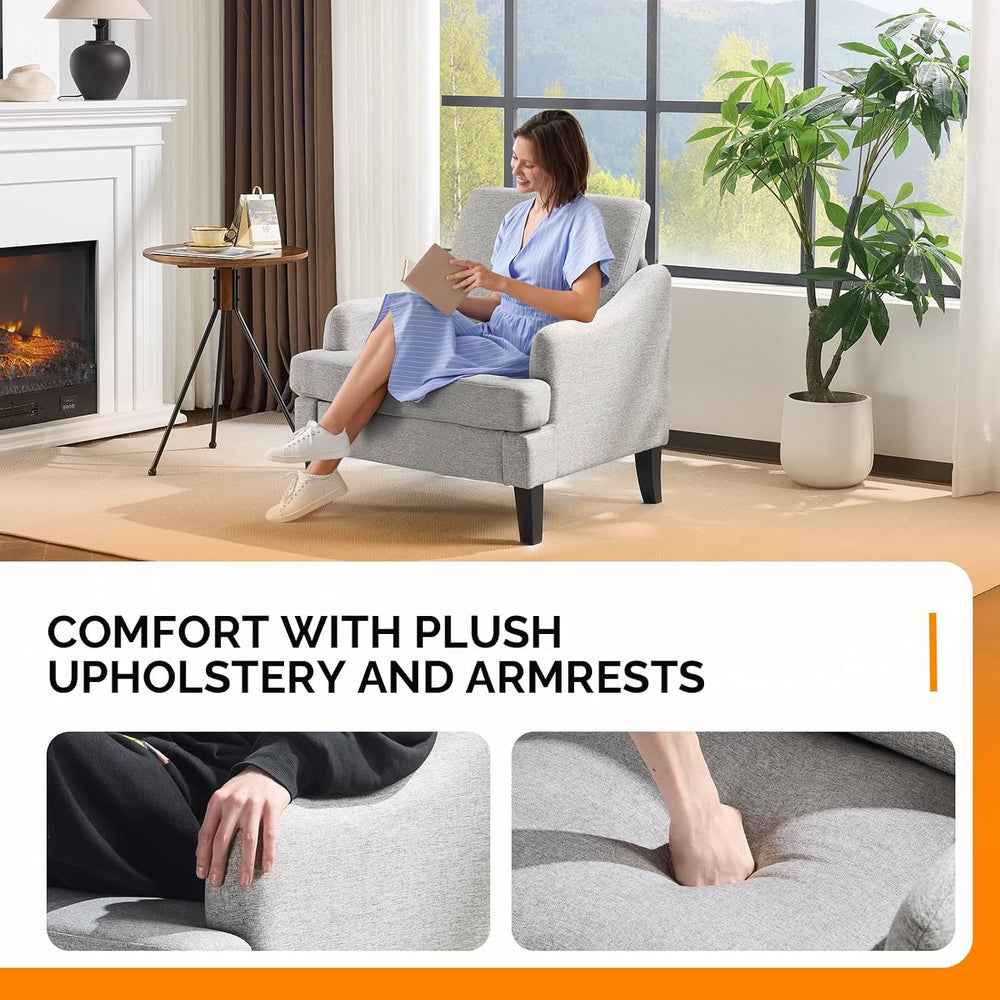 VINGLI Accent Chairs Set of 2, Modern Small Compact Upholstered Armchair