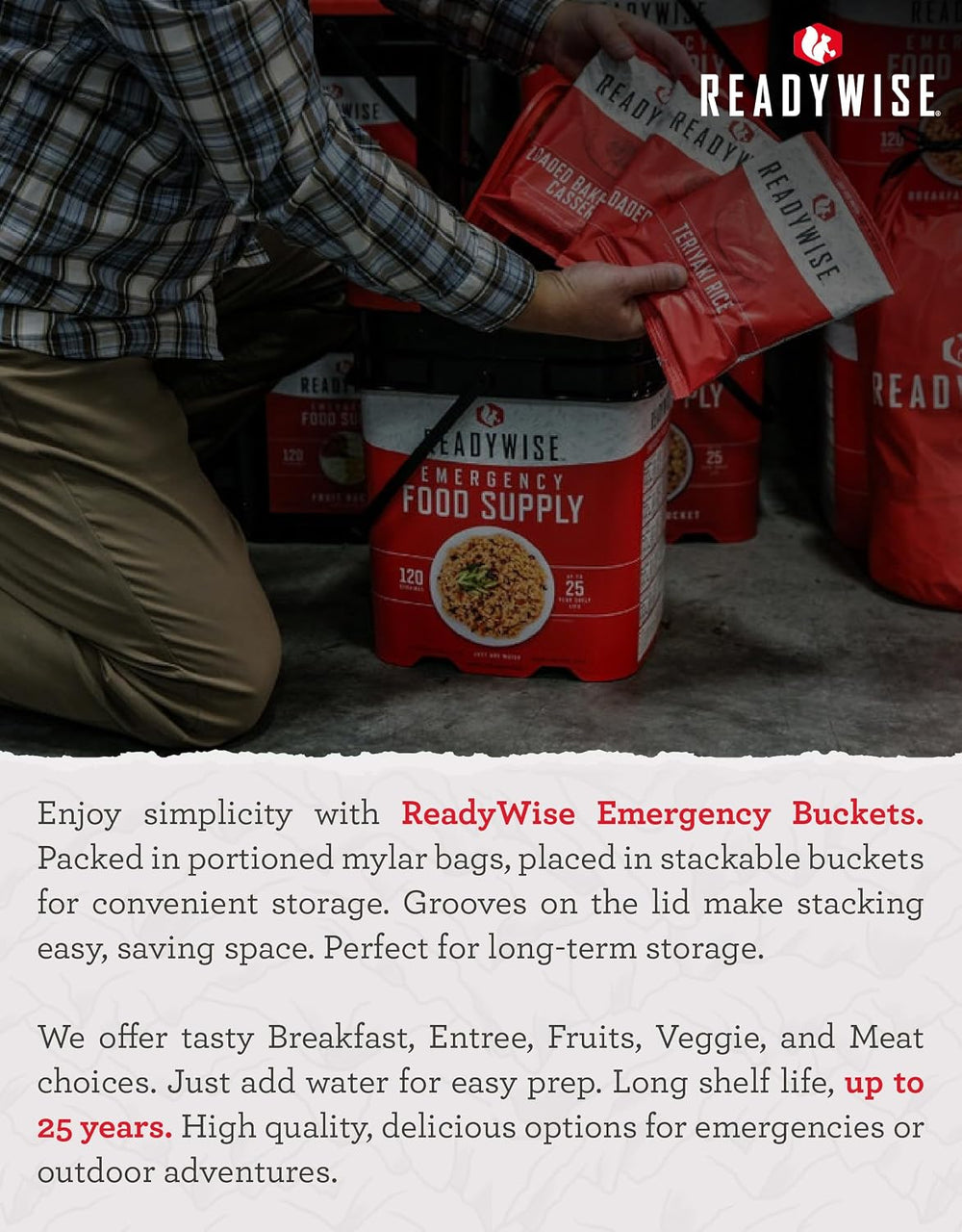 READYWISE Emergency Food Survival Supply Breakfast Bucket, 84 Servings