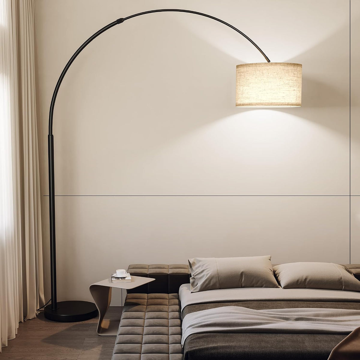 SUNMORY 82" Tall Arc Floor Lamp for Living Room, Large Standing Arched Lamp