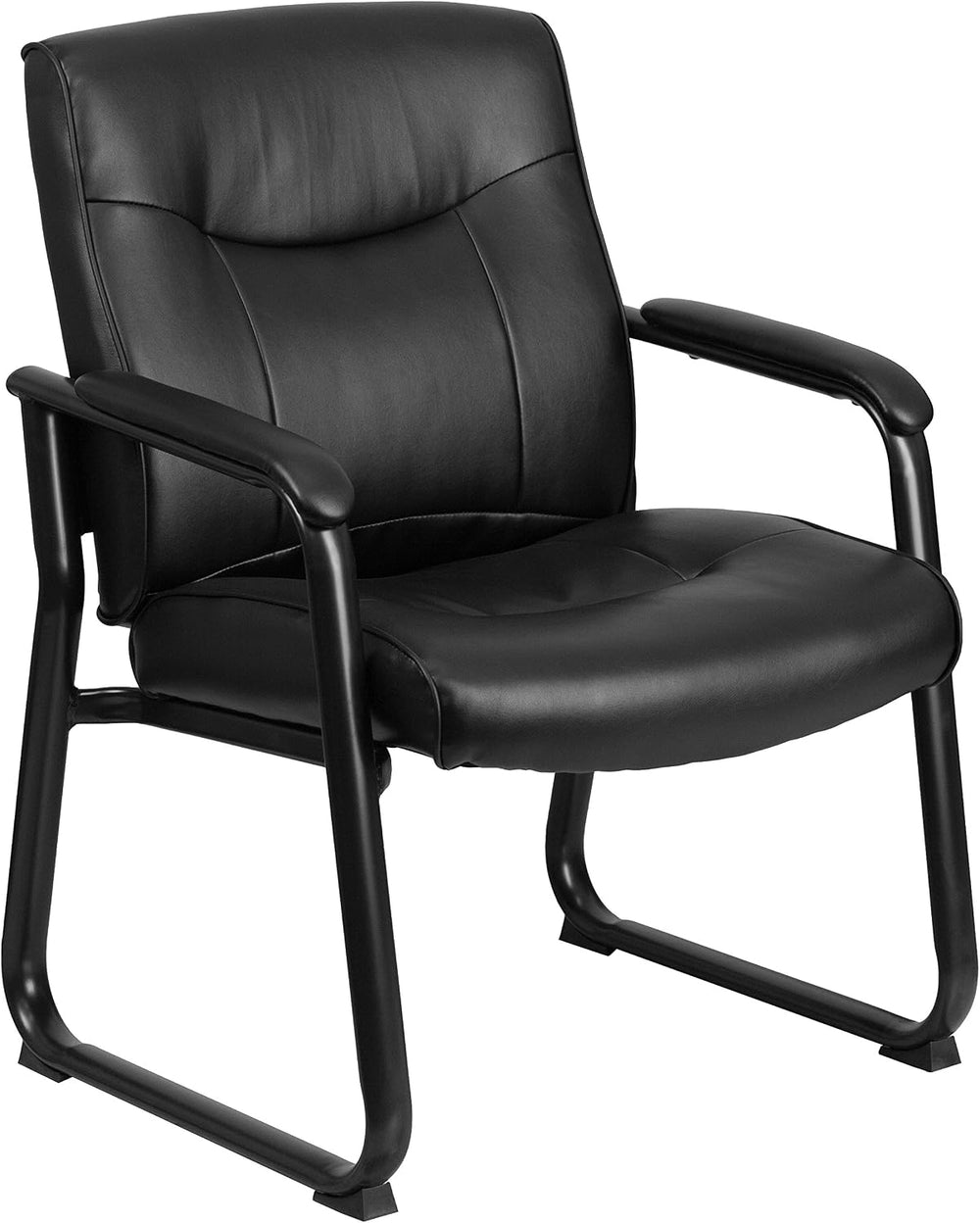 Flash Furniture Hercules LeatherSoft Reception Side Chair, Black