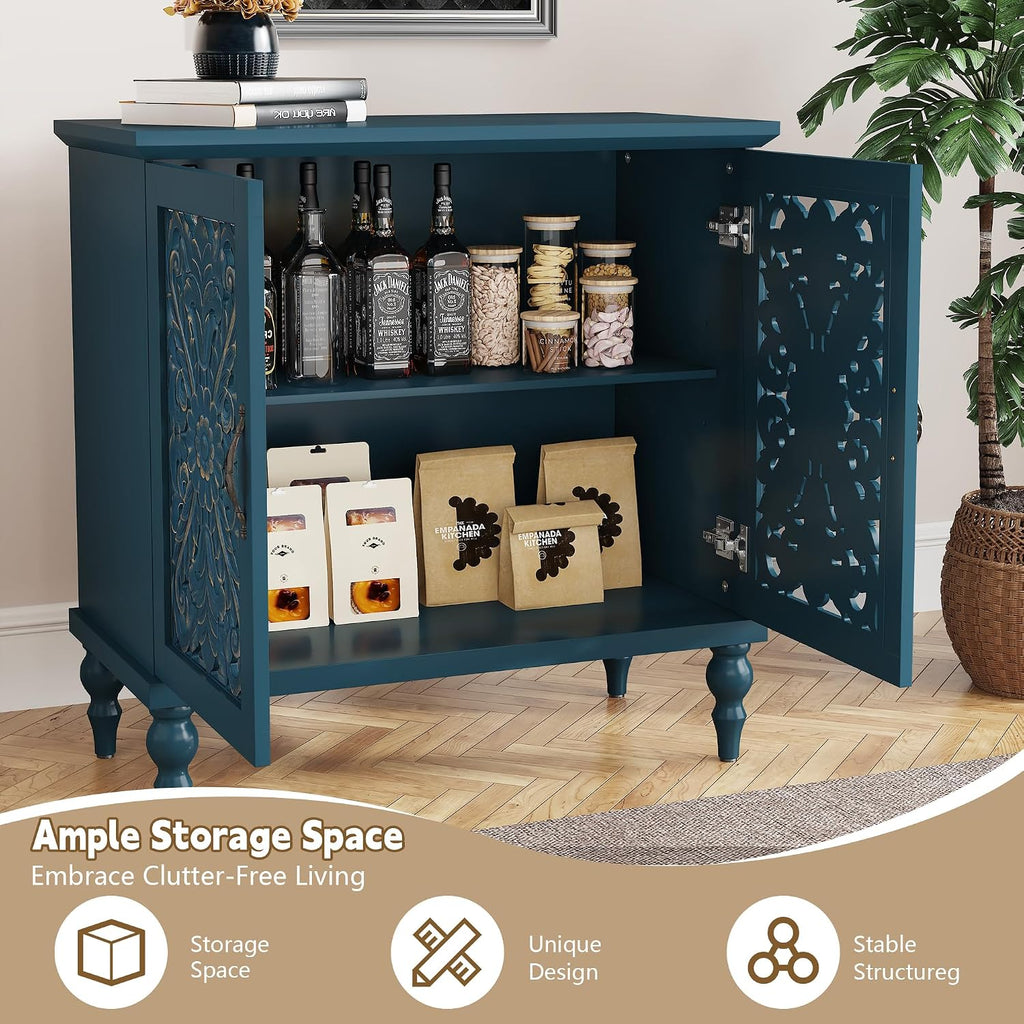 ARTPOWER Vintage Accent Cabinet with 2 Doors, Credenza for Living Room
