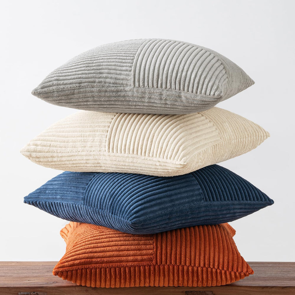 MIULEE Blue Rust Throw Pillow Covers 18x18 Inch Set of 4 Boho Farmhouse Cushi...