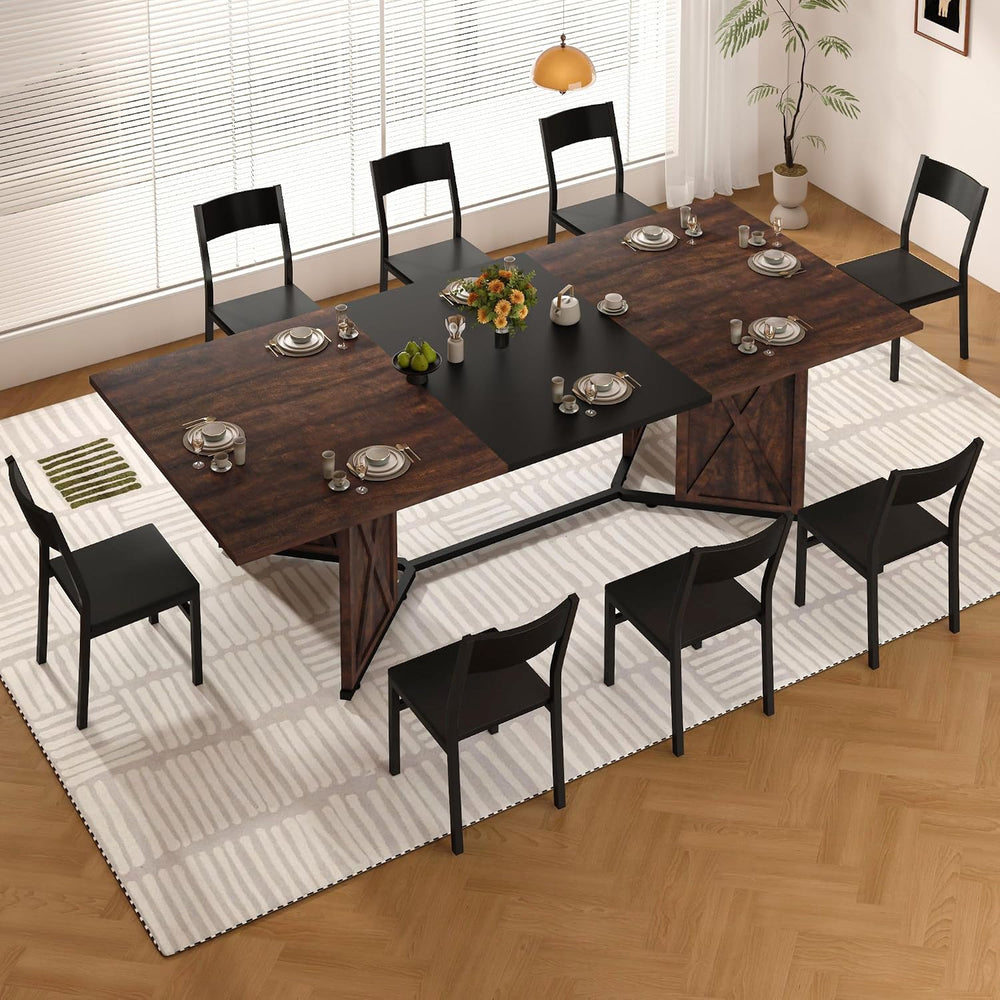 78.7 Inch Dining Table for 8 People, Large Rectangular Farmhouse Kitchen Tabl...