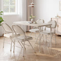 IDEALHOUSE 5 Piece Protable Folding Card Table and Chairs Set, Beige