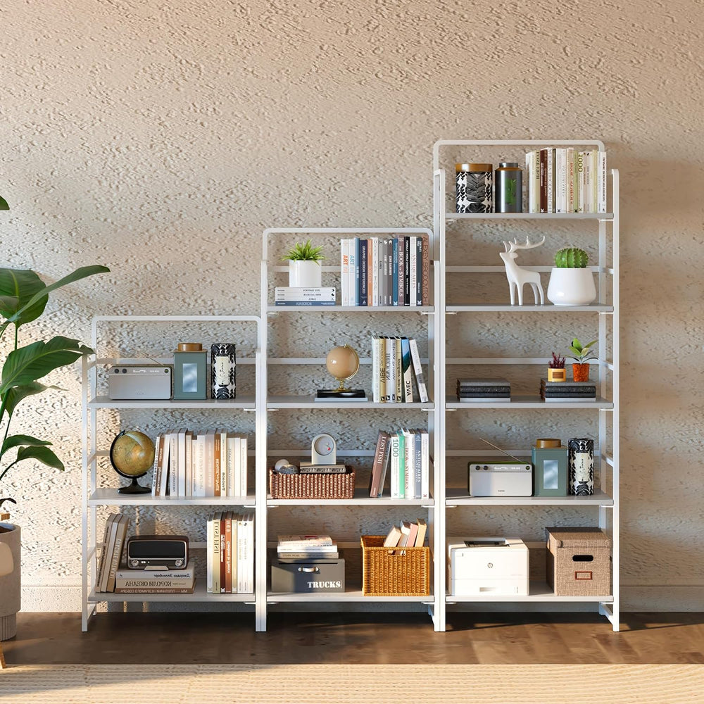 4NM No Assembly Folding Bookshelf Book Shelves, 4-Tier 54"" H Colla...