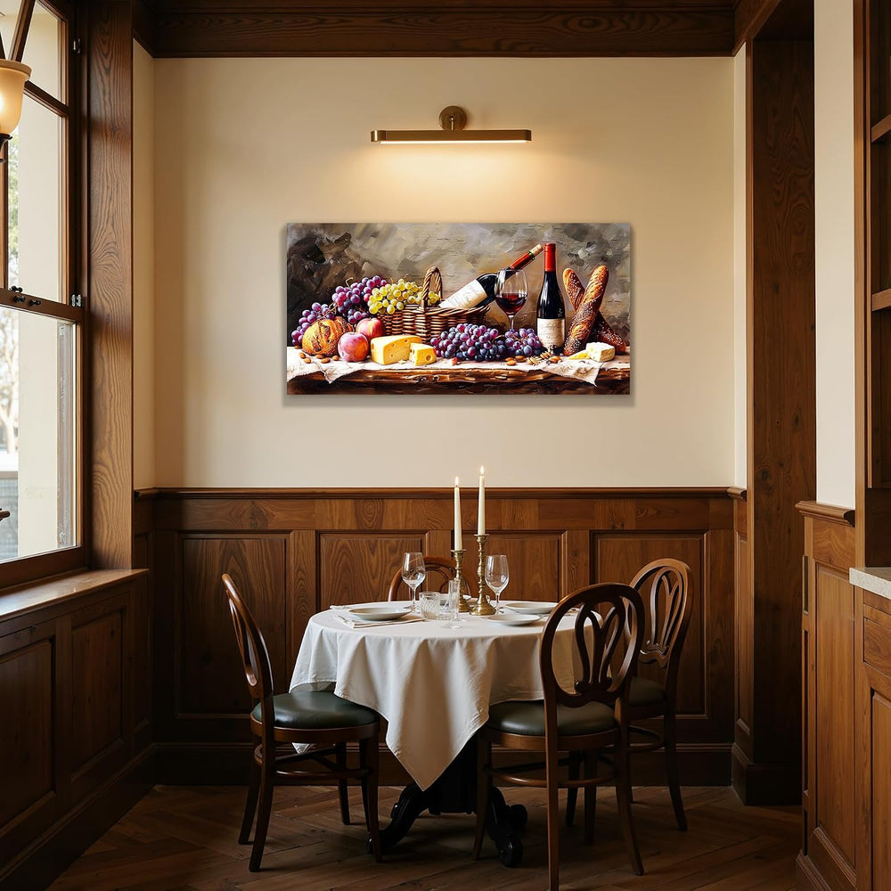imjiayu Rustic Wall Decor Wine Grape Canvas Prints for Kitchen 24"x48"