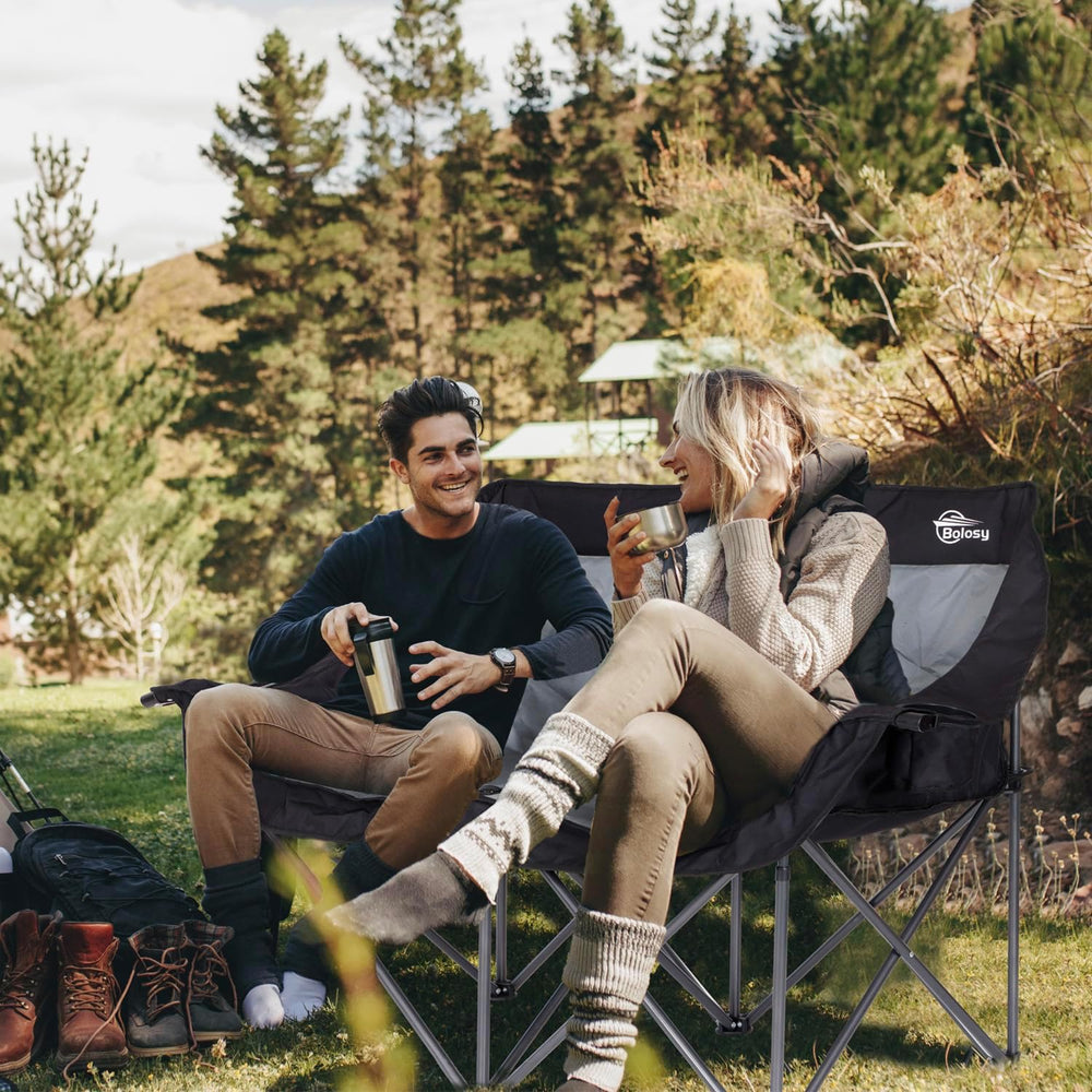 Bolosy Double Camping Chair Oversized Folding Loveseat Camping Chair