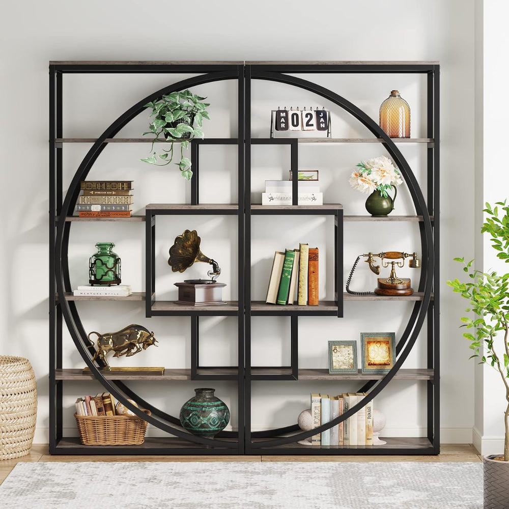 Tribesigns Bookshelf, Industrial 5-Tier Etagere Bookcase, 70.8 inch Tall Book...