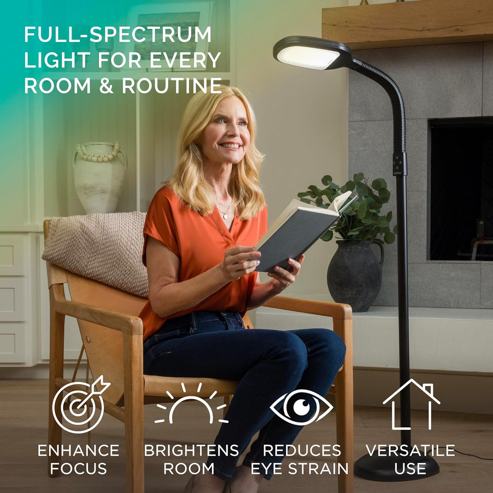 Verilux SmartLight Full Spectrum LED Floor Lamp with Adjustable Brightness