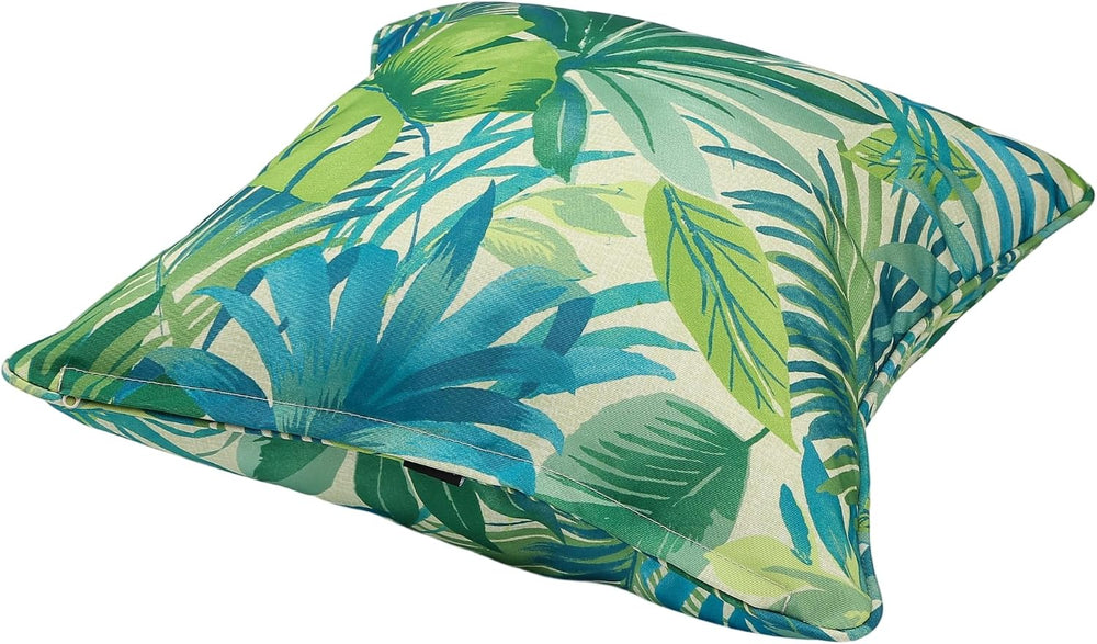 Outdoor Throw Pillow with Insert 18x18 Inch, Set of 2, Piping Edge Waterproof...