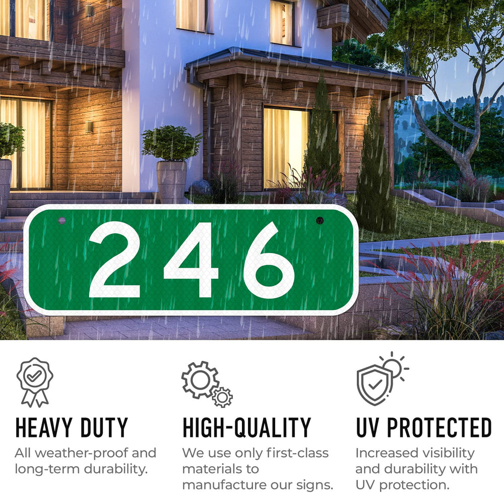 911 Address Sign, Custom Emergency Horizontal MailBox Reflective Sign, Ideal ...