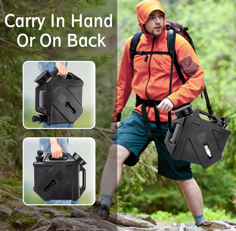 Camping Water Jug, 2.6 Gallon, BPA Free, Leak-Proof, Rectangular, Portable, R...