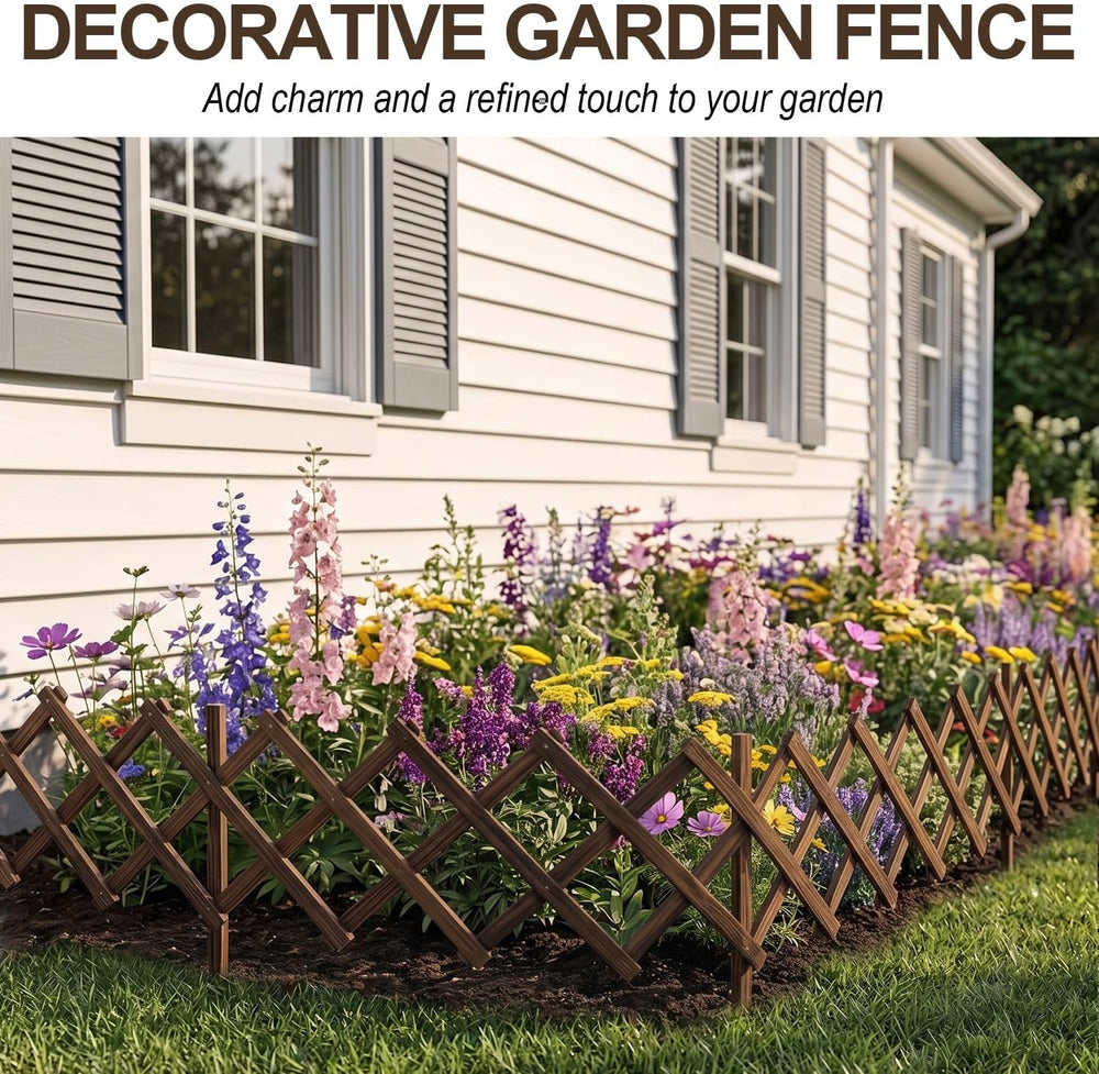 Avalution Decorative Garden Fence Outdoor,Total 12in(H) x 11.6 ft(L) 2 Pack