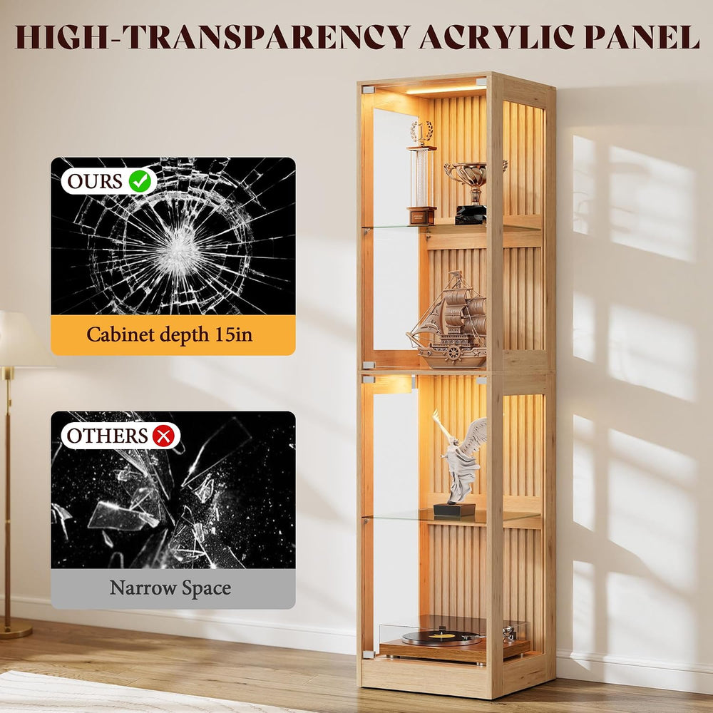 AMERLIFE 16-Inch RGB Display Cabinet with Glass Doors