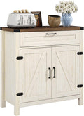 HOMCOM Sideboard, Storage Drawer, Coffee Bar Cabinet, Distressed White
