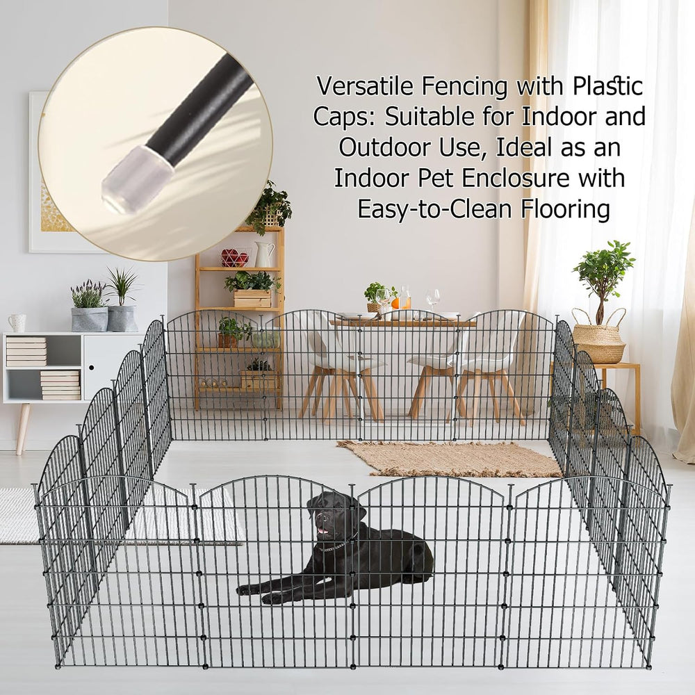 10‑Panel No‑Dig Metal Garden Fence 40"H x 23.6'L Dog Fence Outdoor f...