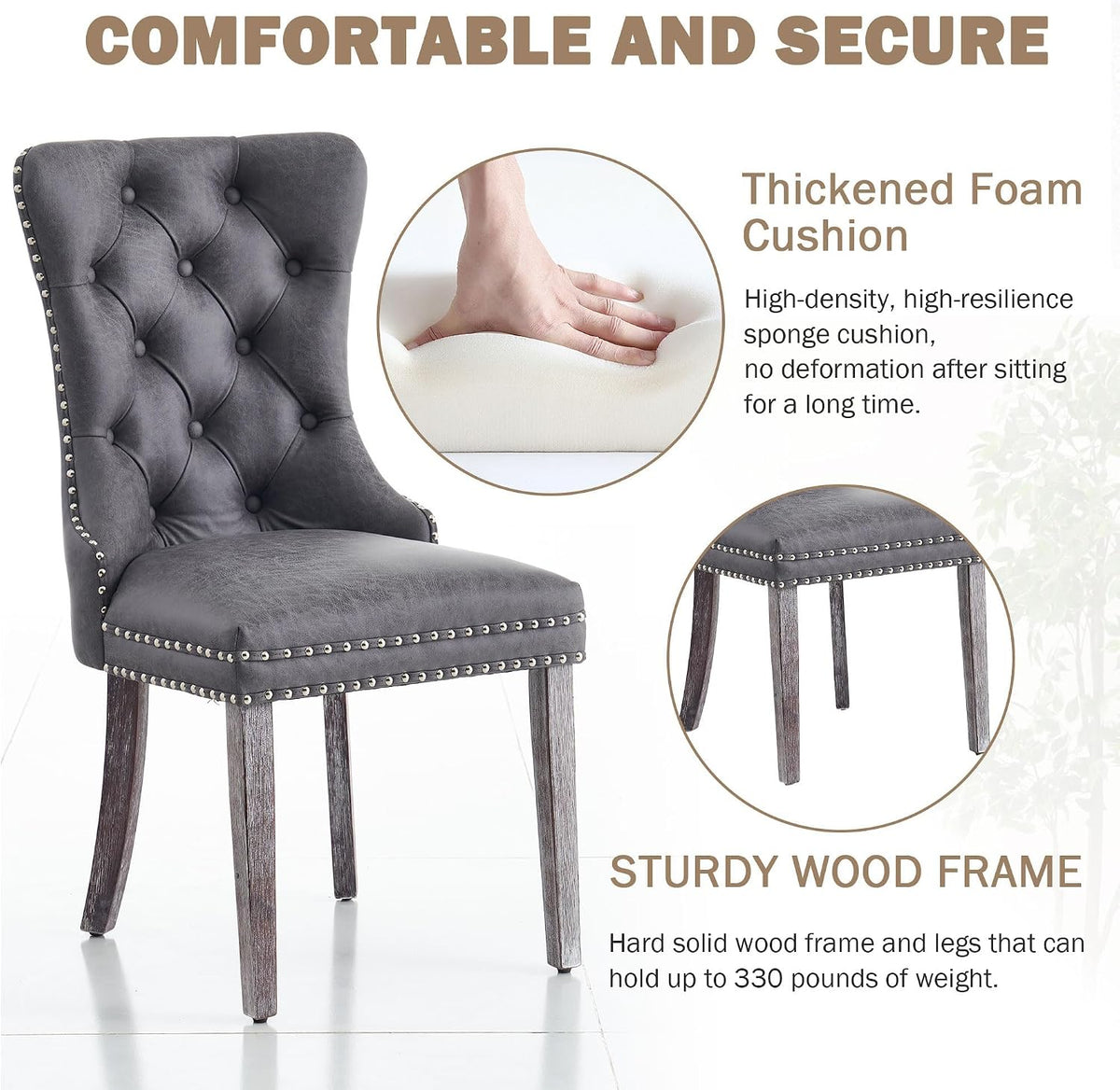 mid century modern dining chairs, gray, set of, side view