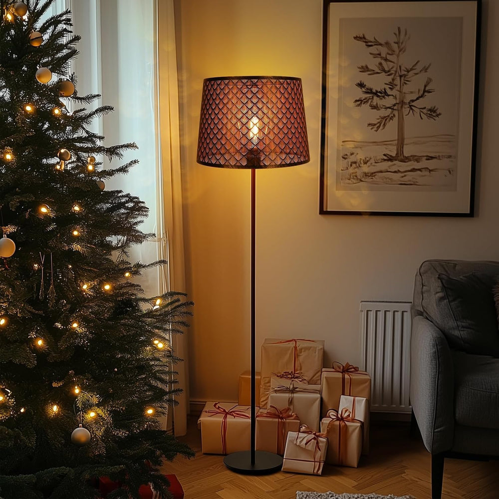Drum Metal Etching Large Lamp Shade,Bronze Gold 12"TopX14"BottomX10...