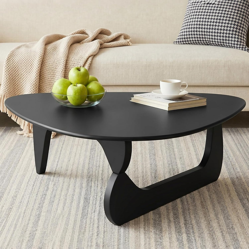 34" Coffee Table for Living Room Mid Century Modern Center Table with So...
