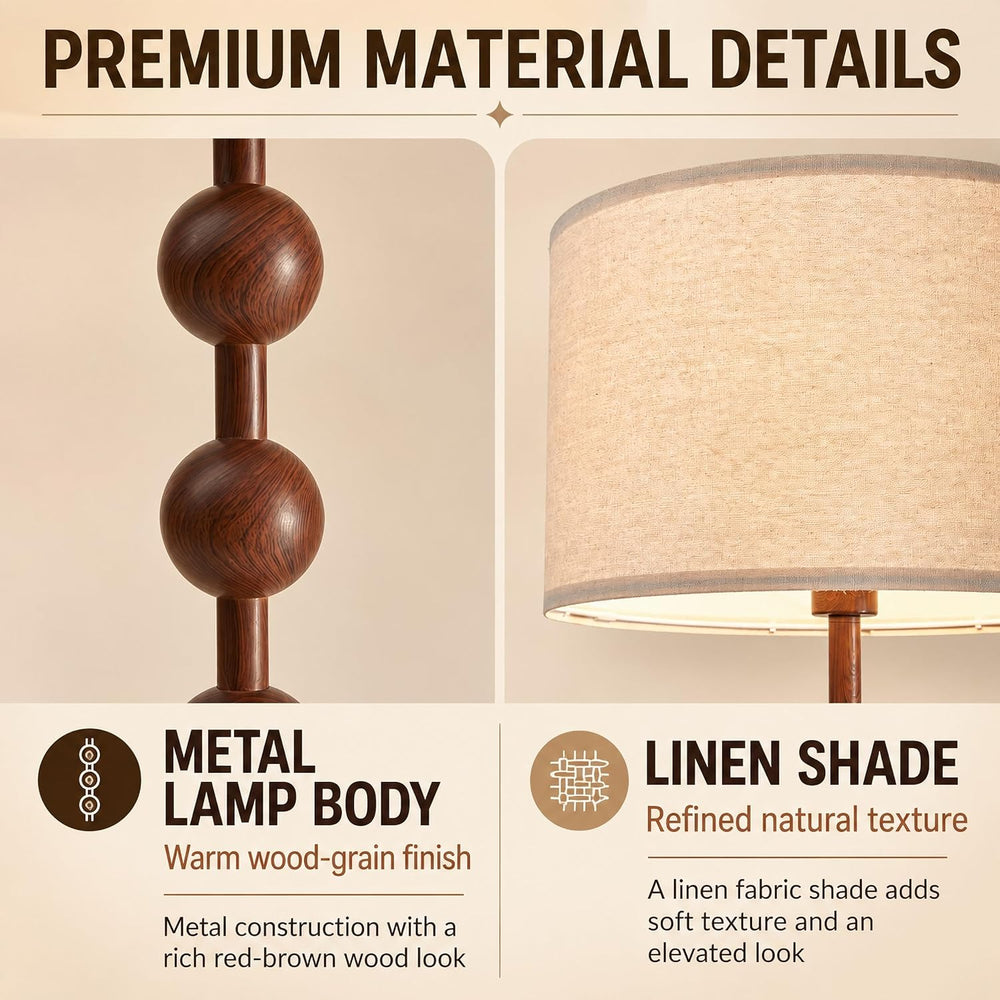 Fetason 63" Modern Farmhouse Remote Control Dimmable Floor Lamp