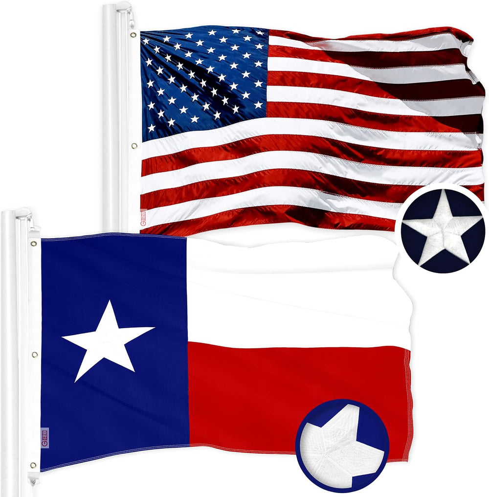 G128 Combo Pack: American USA Flag 5x8 Ft & Texas TX State Flag 5x8 Ft | ...