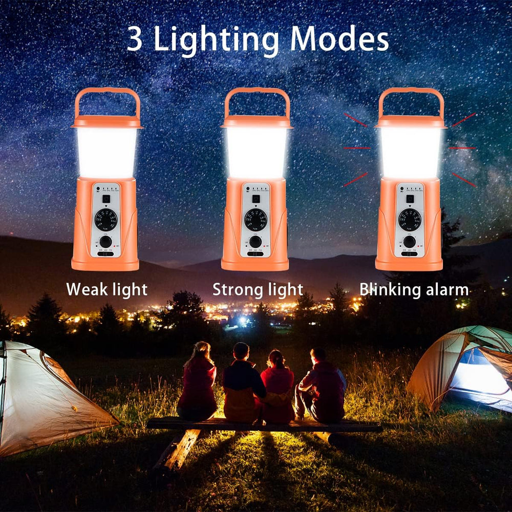 GREATONE 5000mah Emergency Radio Camping Lantern, Hand Crank Am/Fm/NOAA Weath...
