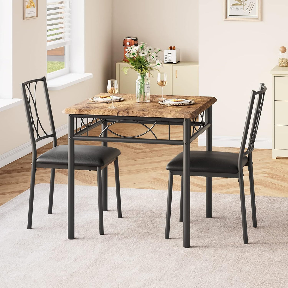 gaomon dining table set for 2, kitchen table shown in use