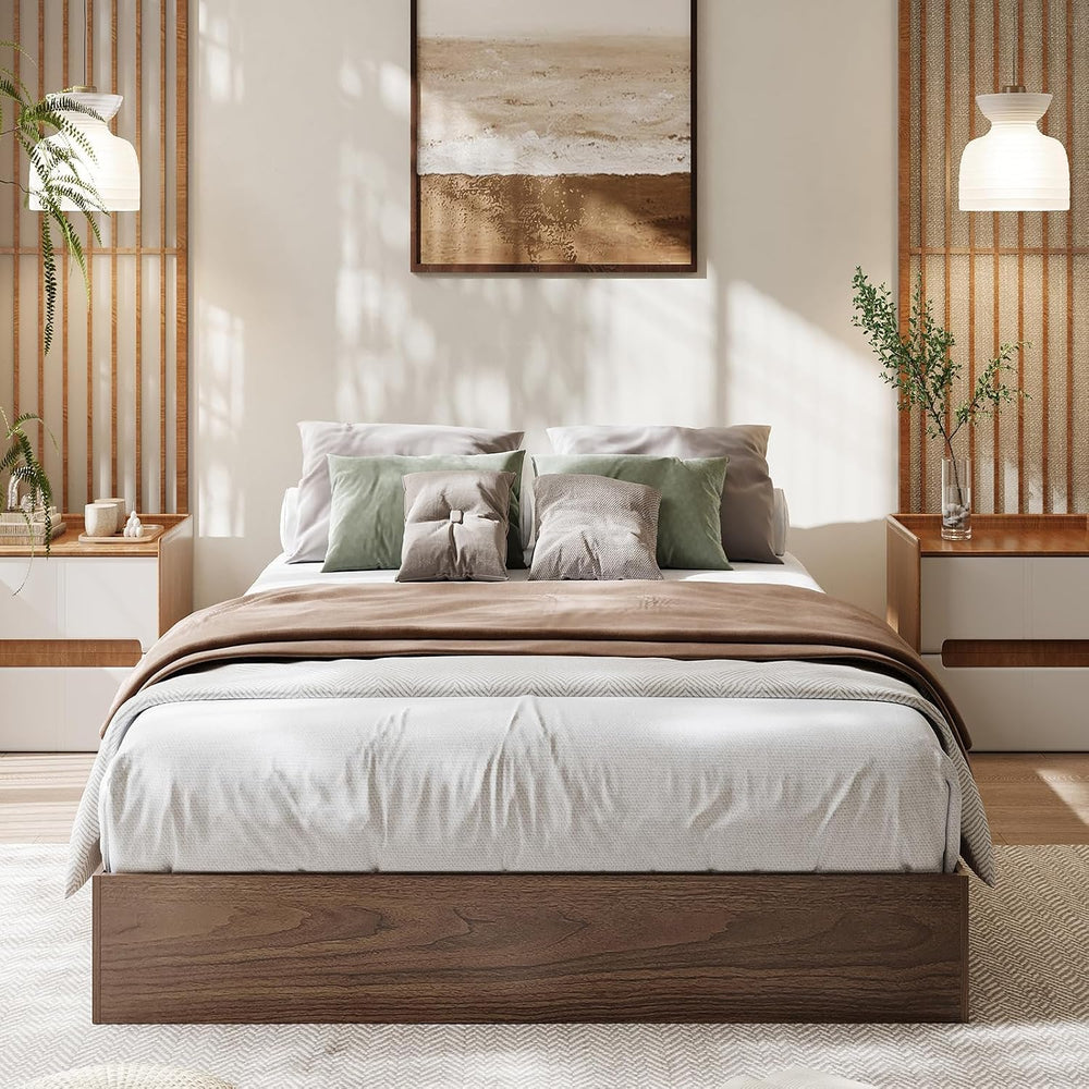 Garvee Wooden Bed Frame, Twin Size Platform Bed Frame with Sturdy Slats