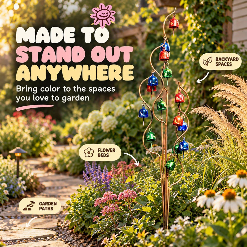Happy Gardens Bell Spiral Garden Stake Multicolor, 48-Inch