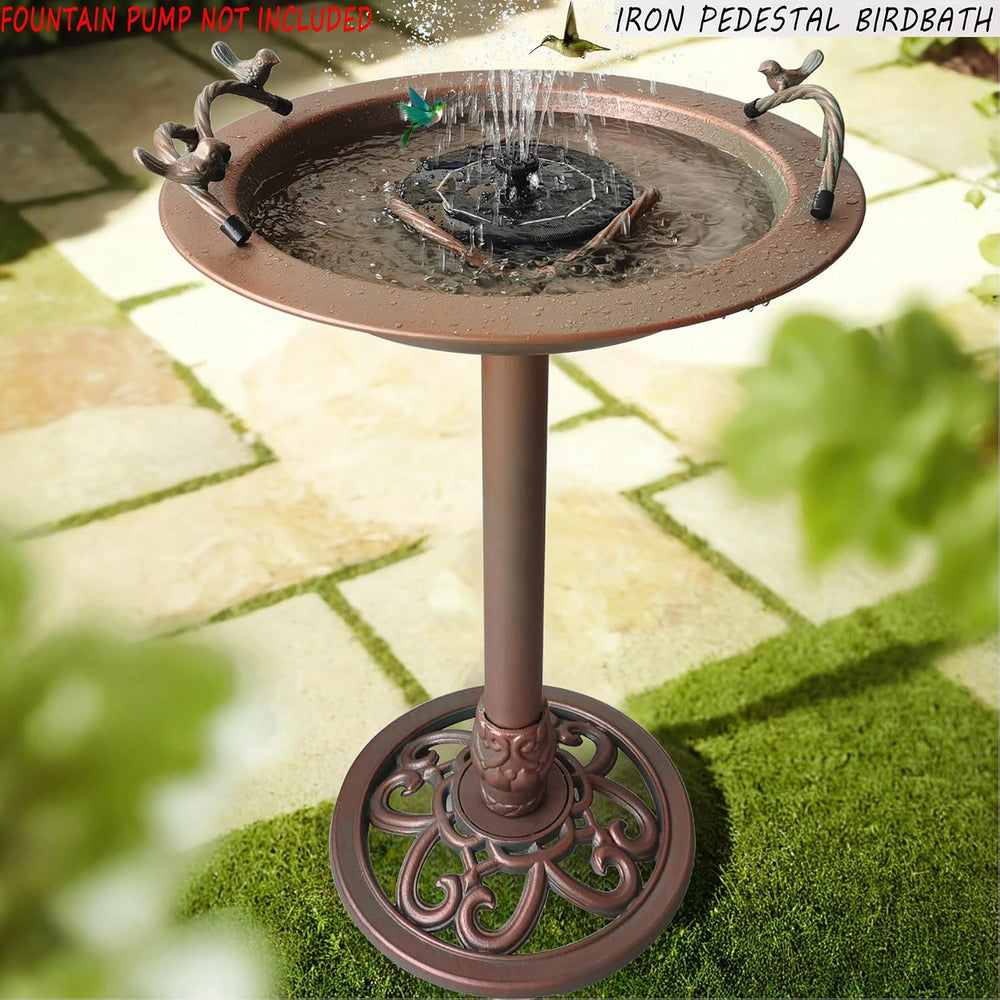 BSTGIFTS Metal Bird Bath - Iron Birdbath 28.5" H, Bird Bath for Water Fo...
