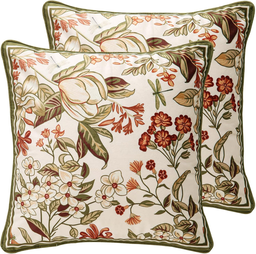 ISAENNE Designer Velvet Square Throw Pillow Covers,18"x18" Set of 2