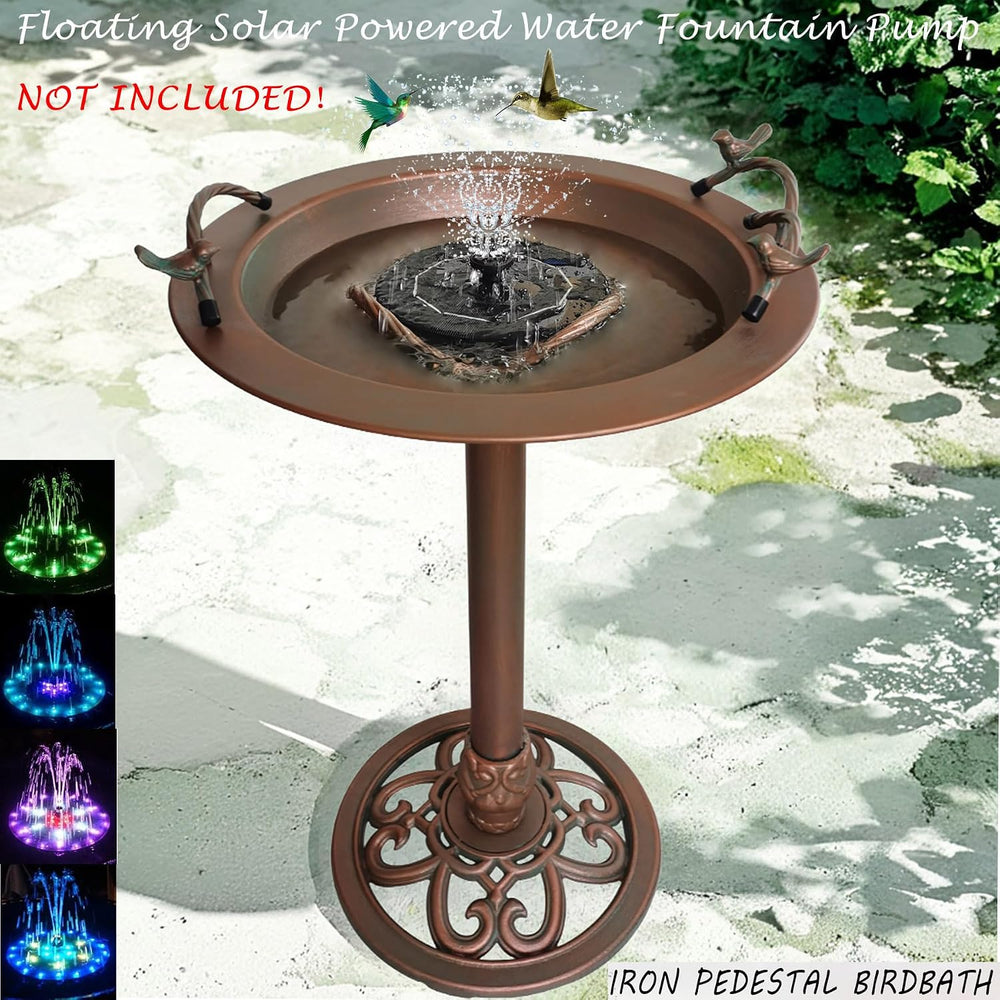 BSTGIFTS Metal Bird Bath - Iron Birdbath 28.5" H, Bird Bath for Water Fo...