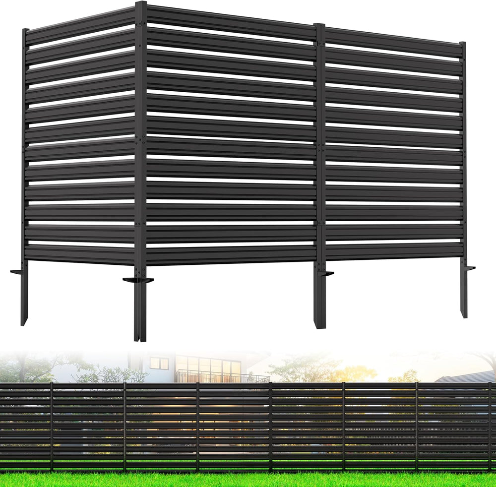 No-Dig Metal Privacy Fence Screen, 42" H × 38" W Air Conditioner Fence