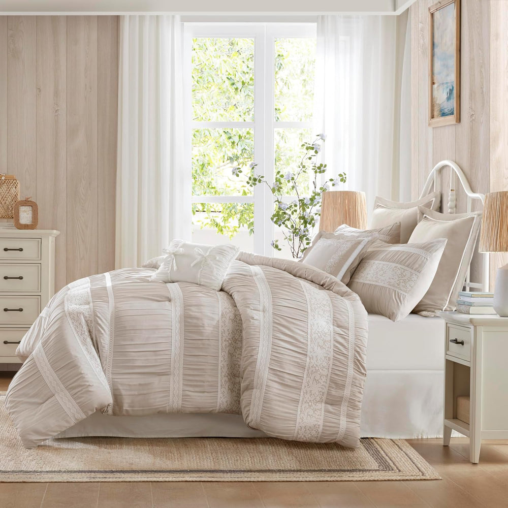 Madison Park Farmhouse Comforter Set, 5PC King Bedding Set