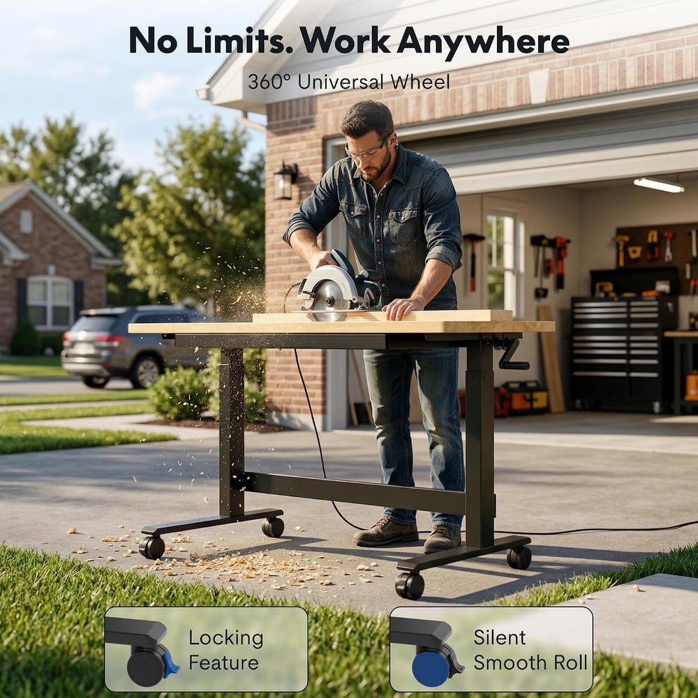 FLEXISPOT Adjustable Workbench, 47.2" x 23.6" Work Table with Hand ...