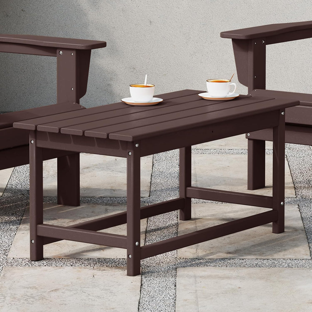 WestinTrends Malibu Outdoor Poly Coffee Table, 35.25" x 17.5", Dark...