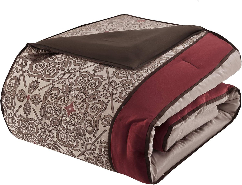 Madison Park Essentials King Comforter Set, 24 Piece Room in a Bag Red