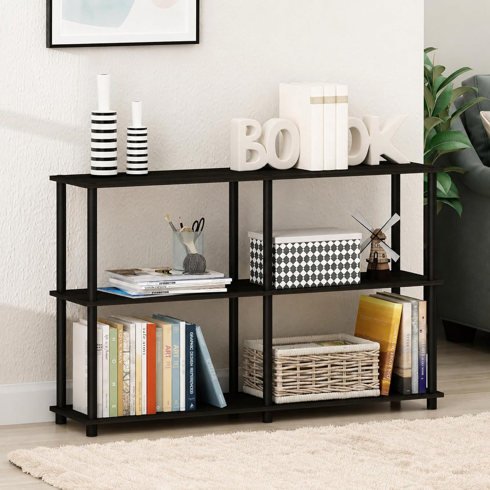 Furinno Turn-N-Tube Toolless Assembly Storage Shelves, 3-Tier 47.4 Inch Book ...