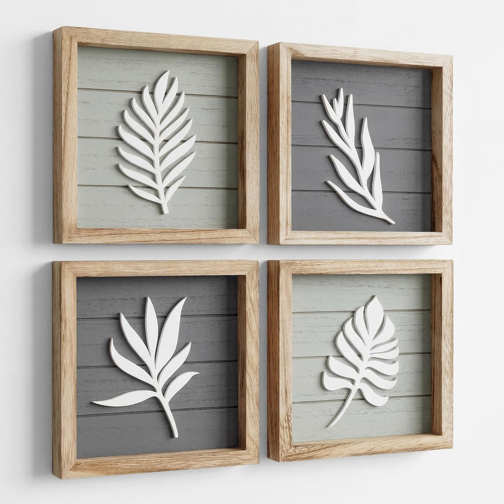 Tide and Tales 3d Framed Wall Art, Set of 4, Farmhouse Wall Decor
