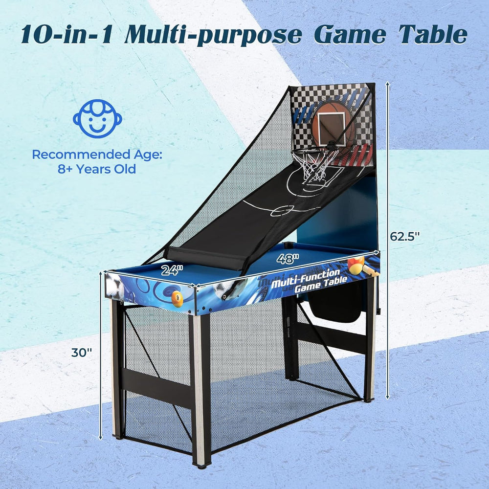 Goplus 10-in-1 Multi Game Table, 48" Combo Game Table with Billiard, Tab...