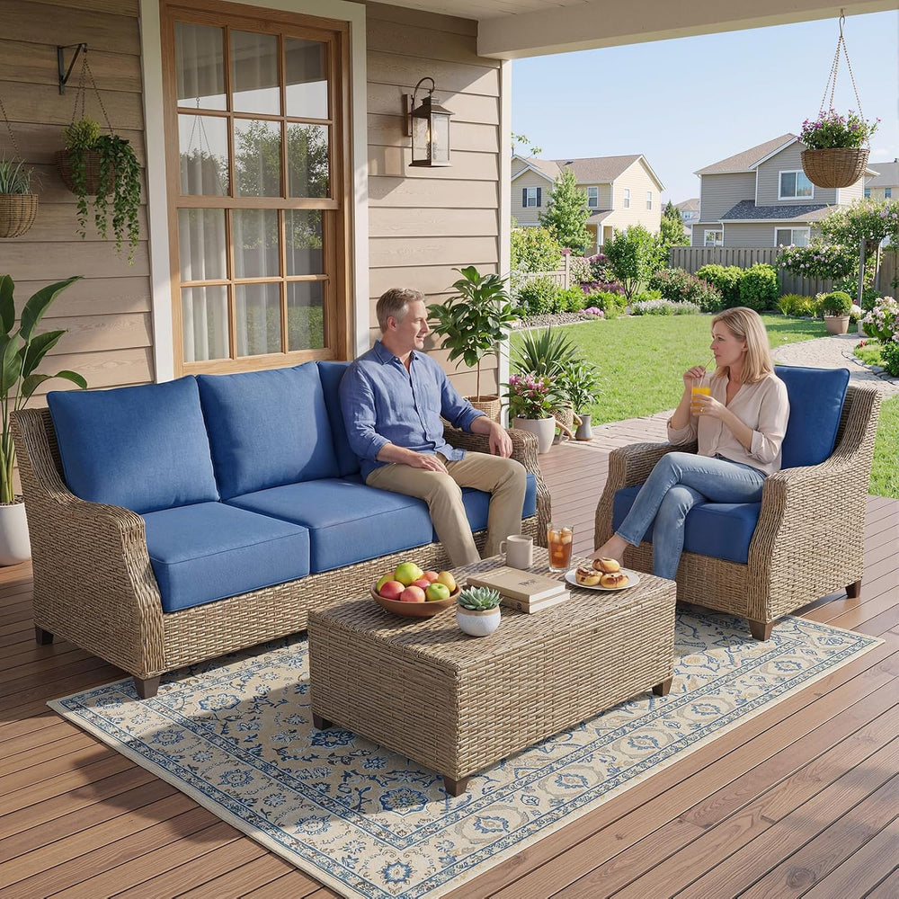 Belord Luxury 6" Thick Outdoor Cushion 5 Set - 24 x24 Inch 28D Sponge Fi...