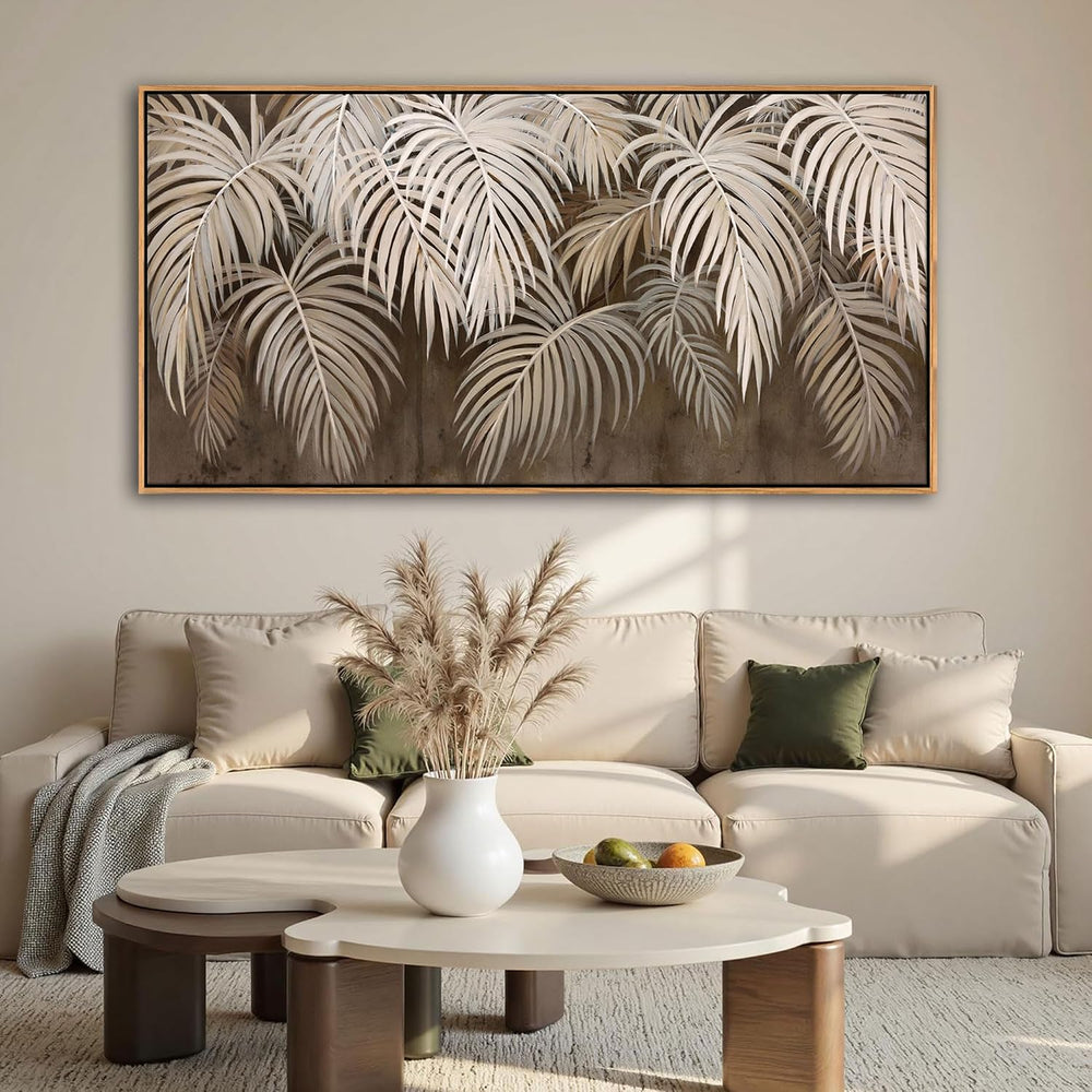 Boho Wall Art - Modern Minimalist Brown Canvas Artwork,Neutral Pictures for L...