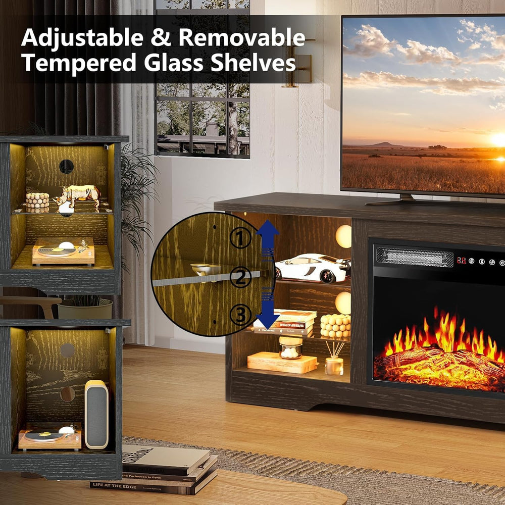 TAVATA 58" Fireplace TV Stand with 18" Fireplace, Modern Led Entert...