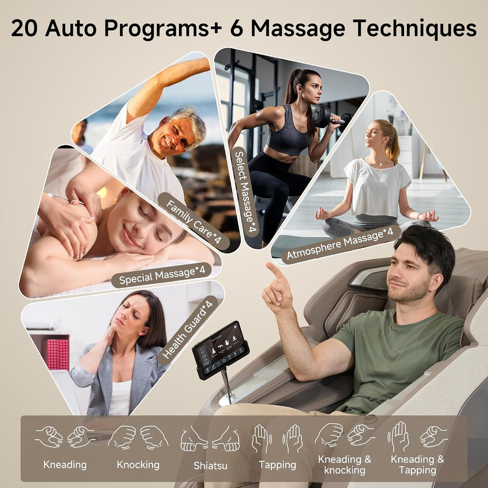 Real Relax 4D Massage Chair Full Body Zero Gravity SL Track Recliner